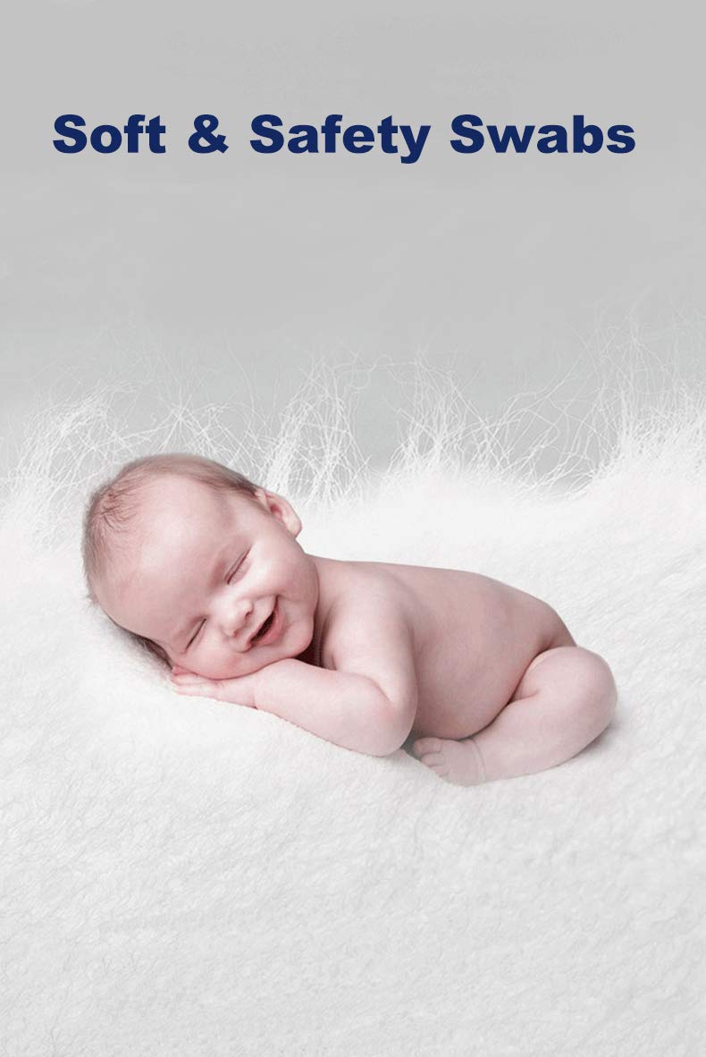 500 Count Cotton Swabs with Strong Bamboo Sticks by Xumzee, Pure Natural Cotton Heads, Biodegradable, Cruelty-Free Cotton Buds