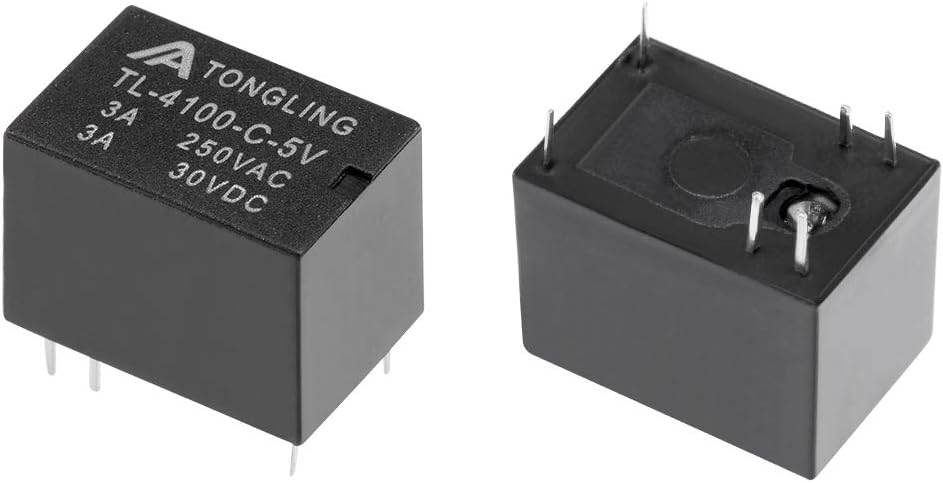 sourcing map 5 Pcs TL-4100-C-5V DC 5V Coil SPDT 6 Pin PCB Electromagnetic Power Relay NO+NC, 5V 6 Pin 5PCS - Image 3