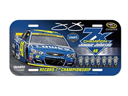 Jimmie Johnson #48 NASCAR Sprint Cup Series 7X Champ Plastic License Plate Cover Jimmie Johnson #48 NASCAR Sprint Cup Series 7X Champ Plastic License Plate Cover