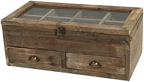 Gran caja baúl cofrret de almacenaje de té de madera (50 x 25 x 20 cm): Amazon.es: Hogar
