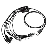 FANVERIM 8 in 1 USB Programming Cable Compatible for Walkie Talkie Motorola Kenwood ICOM BAOFENG TYT QYT Radio