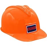 Nicky Bigs Novelties Engineer Construction Hard Hat Adjustable Plastic Costume Helmet for Kids Adults Pink Yellow Orange Road Worker Dress Up Accessory for Halloween, Theme Parties, Photo Booths