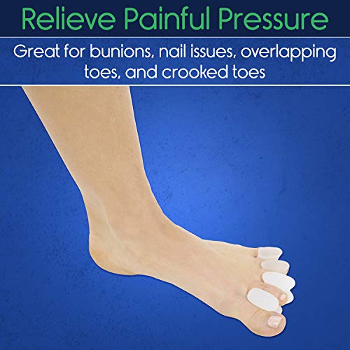 ViveSole Toe Spacers (8 PIECES) - Silicone Gel Feet Separator Spreaders - Straighten Overlapping Toes - Foot Yoga Stretchers for Men, Women Pain Relief - Bunion, Toe Alignment Corrector - Pedicure Aid