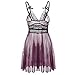 Moonight Women's Sexy Lingerie Mauve Mesh Babydoll Nightwear Dress