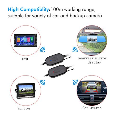 CarThree 2.4G Wireless Color Video Transmitter and Receiver Kit for Car Rear View Reverse Camera Vehicle Backup Dash CAM Front Car Camera - Thumbnail 4