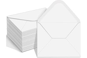LxcshLjx 100Pcs 4x6 In White Envelopes, Greeting Card Envelopes, RSVP Cards with Gummed Seal V Flap, Envelopes for Invitation