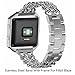 For Fitbit Blaze Bands with Metal Frame Small,Austrake Replacement Stainless Steel Chain Bands with Frame for Women Men Silver