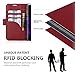 FYY [Genuine Leather Wallet Case for Samsung Galaxy S8 2017, Handmade Flip Folio Wallet Case with Kickstand Card Slots Magnetic Closure for Samsung Galaxy S8 2017 Wine Red