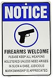 Gun Sign NOTICE FIREARMS WELCOME Please Holster Metal Sign MAN CAVE SIGNS