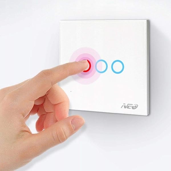 NEO Interruptor de luz WiFi con 3 circuitos de Google Alexa TUYA Smart Light Switch Triple