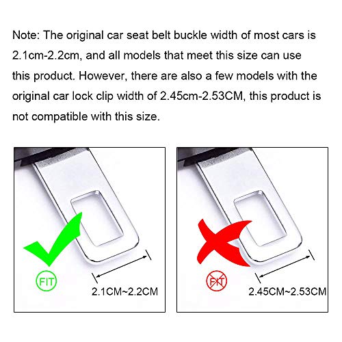 Car Seat Belt Extender, Chanvoo Vehicle Buckle Insert Clips, 2 Pack 4.7"