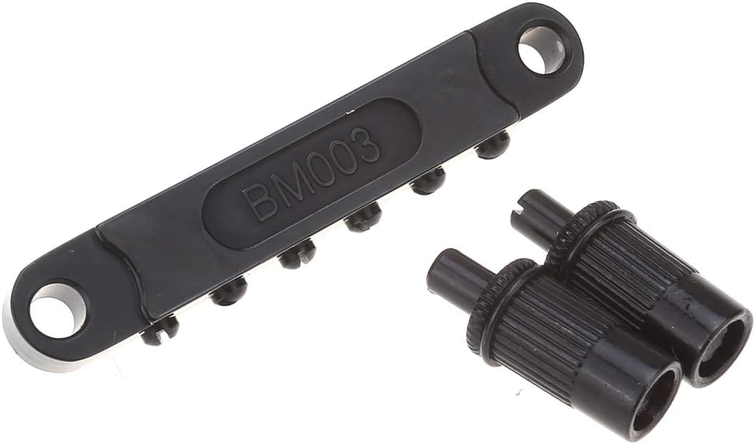Musiclily Pro Tune-O-Matic Guitar Bridge Roller Saddles Set for Les Paul LP SG Electric Guitar Black - Image 4