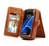 Dreams Mall(TM)Samsung Galaxy S6,2 in 1 Premium PU Leather Zipper Wallet Purse Case Protection with Stand Flip Cover & Strap