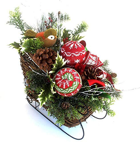 Amazon Com Large Traditional Christmas Sleigh Table Centerpiece