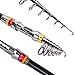 Goture Portable Carbon Fiber Telescopic Fishing Rod Retractable Travel Spinning Fishing Pole,Saltwater Boat Sea Rod 2.1m