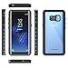 MoKo Compatible with Galaxy S8 Plus Waterproof Case, Shock-Absorbing Bumper Dustproof Submersible Full-Body Case with Built-in Screen Protector Fit with Galaxy S8+ Only, Black + Blue