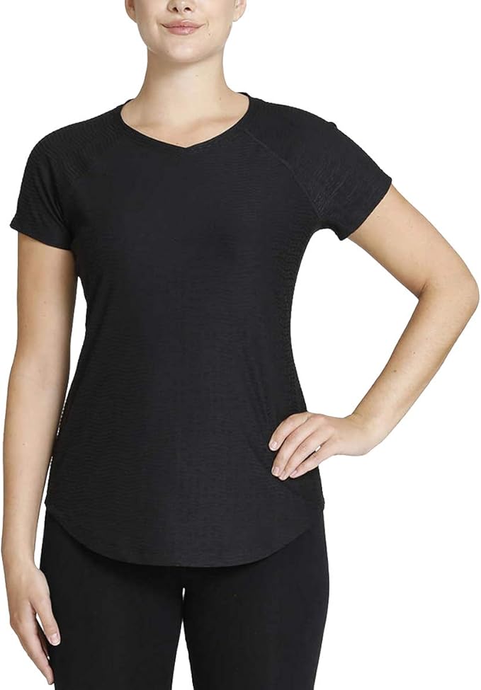 Kirkland Signature Ladies' Active VNeck Textured Tee at Amazon Women’s