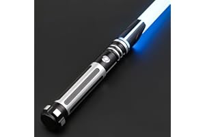 ANASABER Dueling Light Saber, Motion Control Lightsabers for Adults,Smooth Swing Light Saber with 10 Sound Fonts,RGB 12 Colors Changeable, Metal Hilt for Halloween Cosplay Party, Black,S9