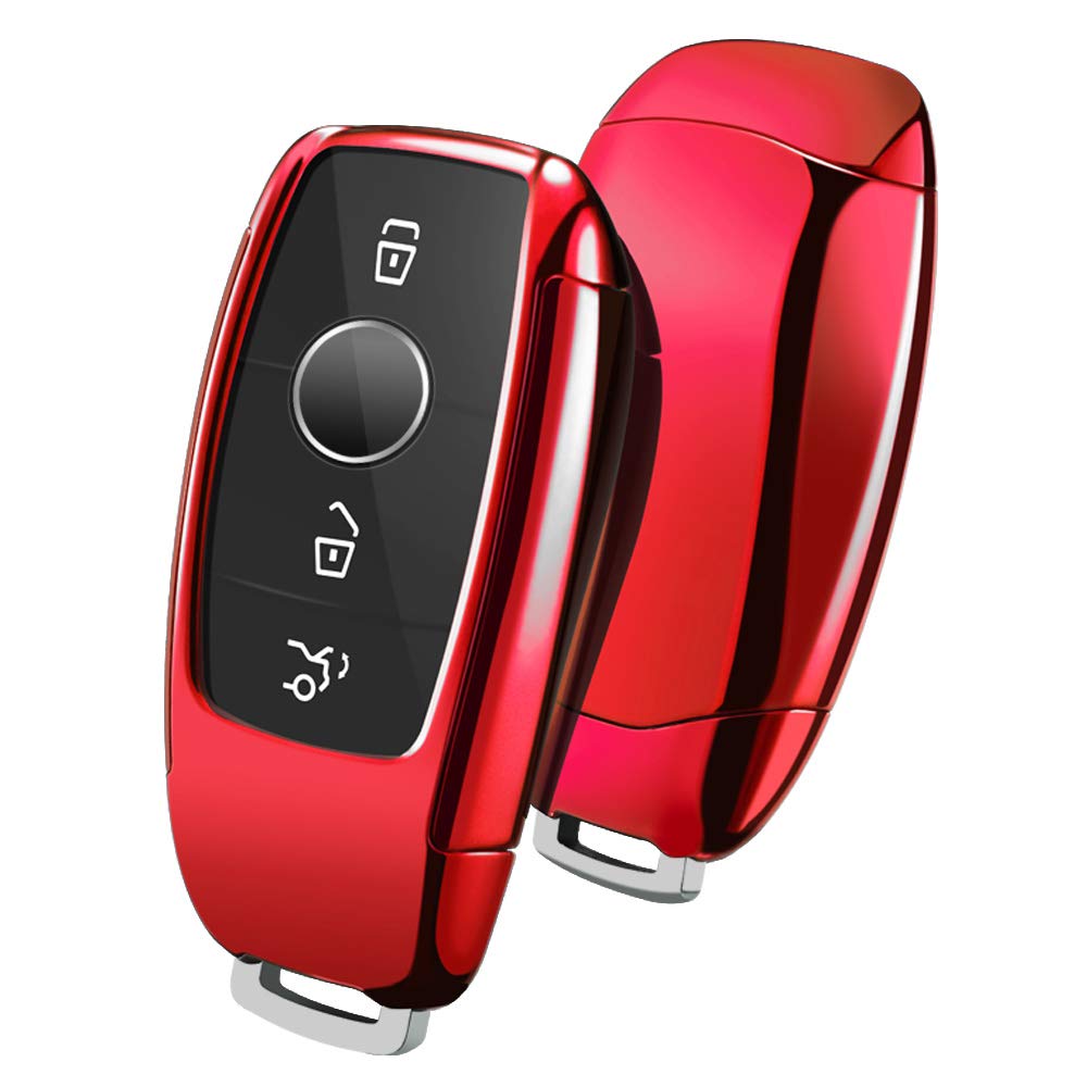 OATSBASF Car Key Cover Compatible with Mercedes Benz,Car Key Box for Benz E Class 2017 S 2018 (Red) — image 1