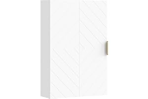 kleankin Bathroom Wall Cabinet, Medicine Bathroom Storage Cabinet with Adjustable Shelves, Diamond Pattern, Gold Handle for L