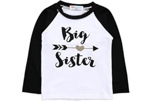37℃ Toddler Girls T-Shirt Tops Big Sister Middle Sister Brother Printed Baseball Shirt Raglan Long Sleeve Casual Tees Gift