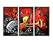 Noah Art-Modern Music Wall Art, 100% Hand Painted Musical Instruments Contemporary Abstract Oil Paintings On Canvas, 3 Panel Framed Inspirational Wall Art for Kids Room Wall Decor, 12x16inch x 3 Pcs