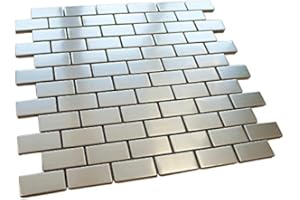 VOGUE TILE Matte Stainless Steel Mosaic Tile Brick Pattern for Bathroom and Kitchen Walls Kitchen Backsplashes