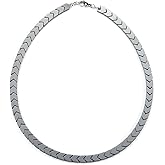 PESOENTH Mens Necklace Chain,Hematite Chain Necklace Men,Men's Silver Chain jewelry for Men Dad Boyfriend Gifts for Anniversay Fathers Day Birthday