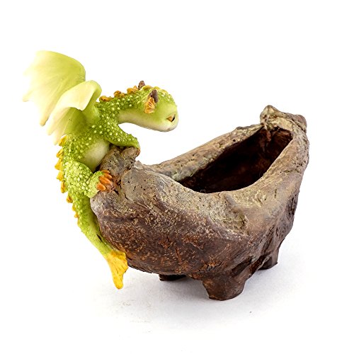 Top-Collection-Rex-The-Green-Dragon-Mini-Collectible-Fantasy-Figurine-Planter-Perched-on-Planter