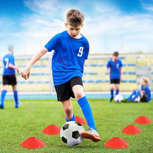 Kids Football Goals for Garden Set – 2 x 4ft x 3ft Portable Football Goals with Size 3 Ball, Pump, Cones & Carry Bag, Pop-Up Kids Football Net, Outdoor Garden Football Training Equipment Boys Gifts