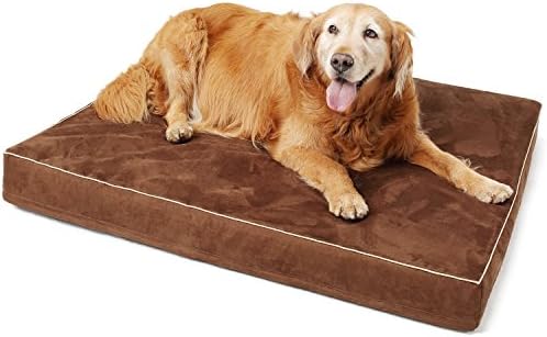 Papa Pet Orthopedic Dog Bed With Solid Memory Foam, True Waterproof Lining , Removable Suede Cover, Prevent &amp; Relieve Pain of Arthritis &amp; Hip Dysplasia, Premium Edition