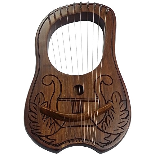 image for AAR Lyre Harp 10 Metal Stings Engraved Celtic Harp Design/Lyre Harfe/L