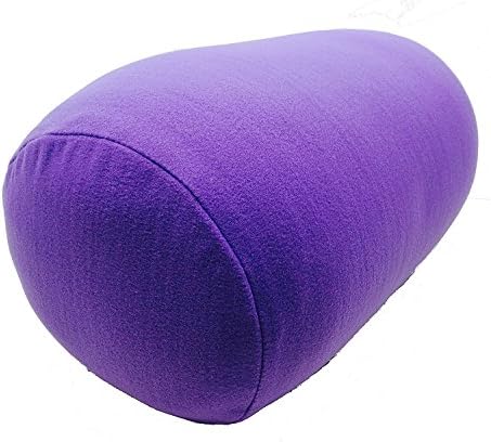 Squishy Soft, Microbead Cushie Neck Roll Pillow, Home and Travel- Removable Cover Pink (Removable Cover 7 X 12, Purple)