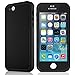 Waterproof case for iPhone 5 5S, eMobile Built-in Screen Protector Clear Face Plate Dust Dirt Proof Shockproof Ultra Thin Silicone TPU Plastic Case Cover for Apple iPhone 5 5S (Black/Black)