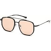 FEISEDY Retro Aviator Sunglasses for Women Men Vintage Classic Square Metal Frame Sun Glasses Trendy Shades B0371