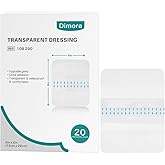 Dimora Transparent Film Dressing 6x8 inch 20 Packs with Hypoallergenic Adhesive, Large Waterproof Wound Bandages Post Surgical for Swimming, Tattoo Aftercare Bandage, IV Shield