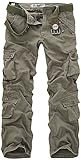 Leward Men's Casual Outdoors Active Military Army Cargo Camo Camouflage Combat Work Pants Trousers (32, Army Green)