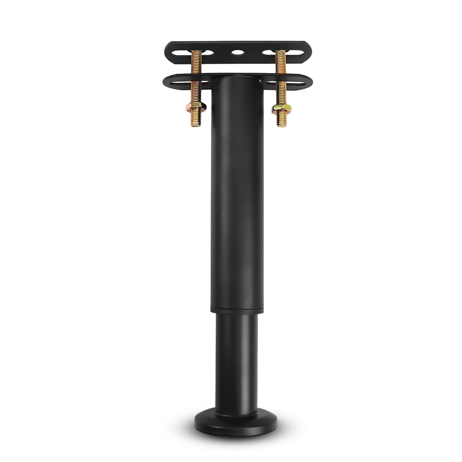 Bed Support Legs, Metal Adjustable Legs for Bed, Heavy Duty Bed Center Frame Middle Reinforce Circular Bottom Extendable Slat Support Leg for Cabinet Sofa Bed Frame Replacement Parts (Black 1 Pcs) — image 1