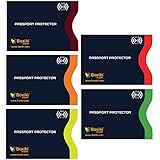 RFID Blocking Sleeves, Set with Color Coding | Identity Theft Prevention RFID Blocking Envelopes by Boxiki Travel (Set of 5 Passport Sleeves) (Navy Blue)