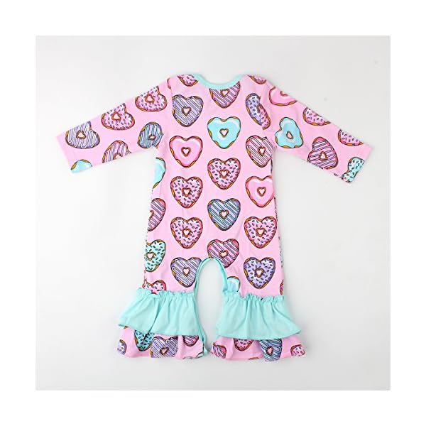 Slowera Baby Girls Cotton Long Sleeve Floral Ruffles Romper (Doughnut 2,M: 18 Months) - Image 3