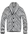 CALI HOLI Mens Cable Knit Shawl Collar Cardigan Style Sweater Grey US XXL