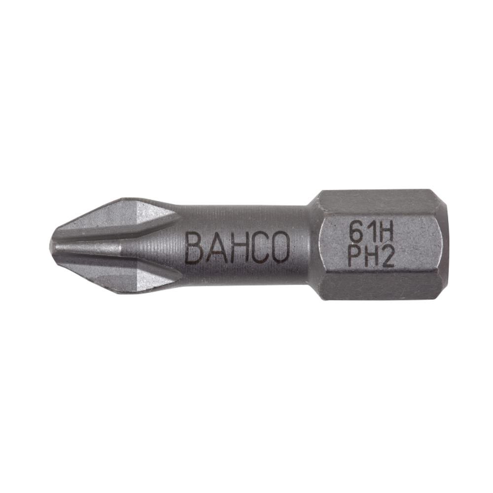 Bahco 61H/PH1 Ph1 Extra Hard Bit for Phillips Head Screws, Grey, 25 mm, 10-Piece