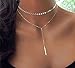 Zealmer Shoopic Layered Coin Choker Bar Pendant Necklaces for Women Silver