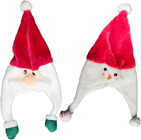 Amazon Co Jp Tinksky 2個カップルクリスマスheadwear Cute Cartoon Plush雪だるま帽子クリスマスパーティー 装飾クリスマス誕生日ギフトの友達 雪だるまサンタクロース おもちゃ