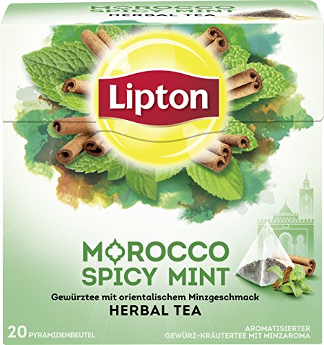 Lipton Kräutertee (für einen orientalischen Teegenuss Marokkanische Minze aus nachhaltigem Anbau) 20 Pyramidenbeutel 1… – Bild 3