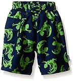i play. Baby Boys' Pocket Trunks with Built-In Swim Diaper, Navy Gecko, 24 Months