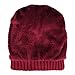 Vmevo Women's Warm Faux Fur Pom Pom Beanie Hat Soft Cable Knit Winter Fleece Lined Skull Cap Cuff Beanie,Burgundy,One_Size