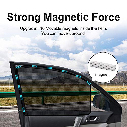 aokway Car Sun Shade, Car Side Window Shade Mesh Magnetic Universal Fit for rv Truck UV Protection 2 PCS(Front) - Thumbnail 4