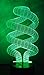 Spiral Tornado 3D Night Light LED Illusion Lamp Bedside Desk Table Lamp, Loveboat 7 Color Changing Lights with Acrylic Flat and ABS Base and USB Charger as Home Decor