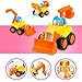 FanBell Friction Powered Cars Push and Go Car Construction Vehicles Toys Set of 4 Tractor,Bulldozer,Cement Mixer Truck,Dumper Push Back Cartoon Play Toy Trucks for Kids Gift